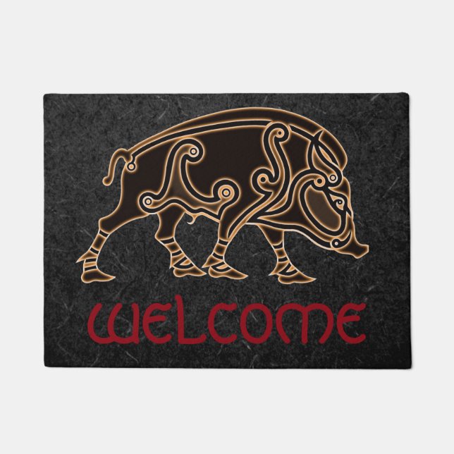 Celtic Boar Design 18 x 24-inch deurmat (Voorkant)