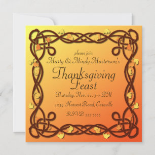 Celtic Border Thanksgiving Dinner Party Kaart