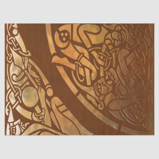 Celtic Brown Suade Tribal Art Tissuepapier (Voorkant)