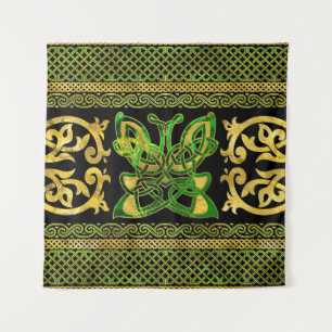 Celtic Butterfly - Groene marmer en goud Wandkleed