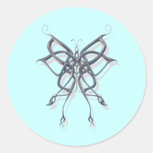 Celtic Butterfly Metal Ronde Sticker