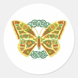 Celtic Butterfly Ronde Sticker