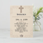 Celtic Christian Wedding Invitation Kaart (Staand voorkant)