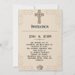 Celtic Christian Wedding Invitation Kaart