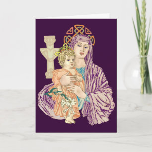 Celtic Christmas Madonna Feestdagen Kaart