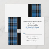 Celtic Clark Tartan Bruiloft RSVP Reactie Kaartje (Voorkant / Achterkant)