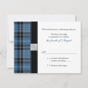 Celtic Clark Tartan Bruiloft RSVP Reactie Kaartje