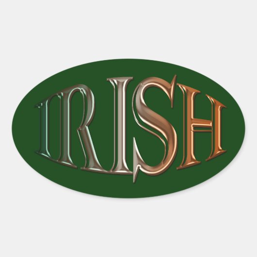CELTIC CLASSICS Irish Flag Collectie Ovale Sticker (Voorkant)