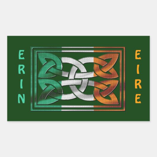 CELTIC CLASSICS Irish Flag Collectie Rechthoekige Sticker (Voorkant)