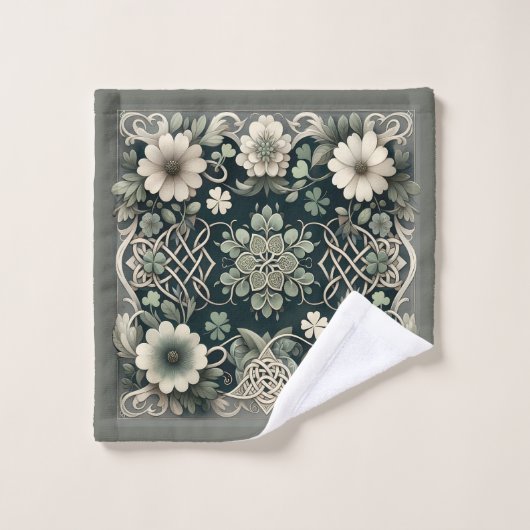 Celtic Clover Floral Charm (Gant de toilette)