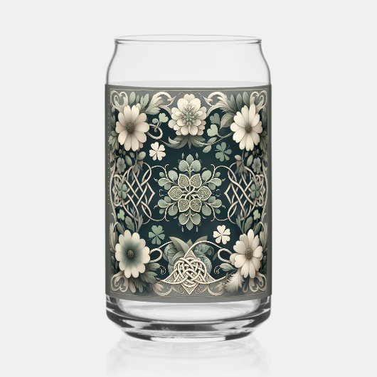 Celtic Clover Floral Charm Blikvorm Glas (Voorkant)