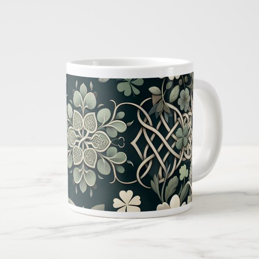 Celtic Clover Floral Charm Extra Grote Beker (Voorkant rechts)