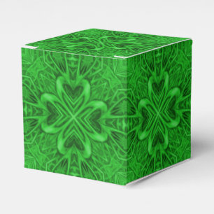 Celtic Clover Green Fractal Kaleidoscope Bedankdoosjes