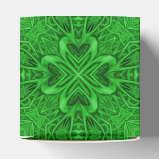 Celtic Clover  Green Fractal Kaleidoscope Bedankdoosjes (Bovenkant)