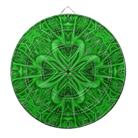 Celtic Clover  Green Fractal Kaleidoscope Dartbord (Voorkant)