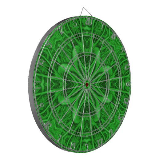 Celtic Clover  Green Fractal Kaleidoscope Dartbord (Voorkant Links)