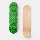 Celtic Clover Green Fractal Kaleidoscope Skateboard (Voorkant)