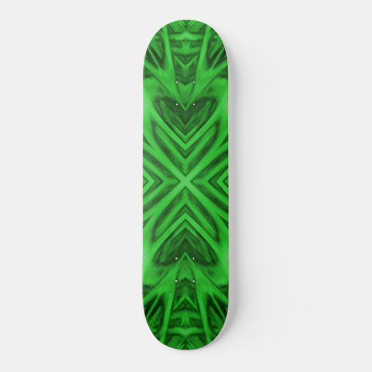 Celtic Clover Green Fractal Kaleidoscope Skateboard (Voorkant)