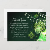 Celtic Clovers and String Lights Wedding Dank u Briefkaart (Voorkant / Achterkant)