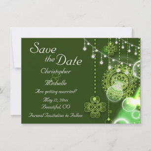 Celtic Clovers Irish Save the Date Wedding Kaart