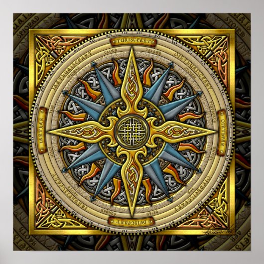 Celtic Compass FIne Art Poster (Voorkant)