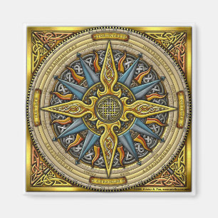 Celtic Compass Square Magnet Magneet