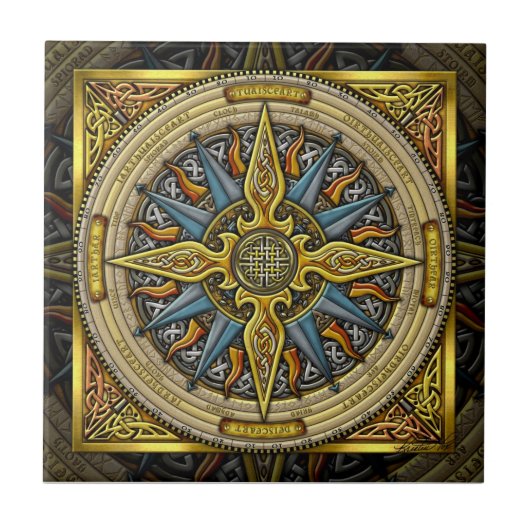 Celtic Compass Tile Tegeltje (Voorkant)