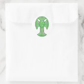Celtic Cross 2 Groen Ronde Sticker (Tas)