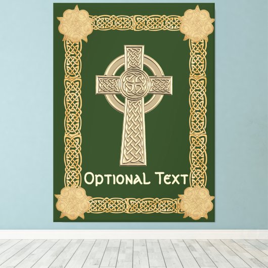 Celtic Cross aangepast Canvas Afdruk (Insitu (Houten vloer))