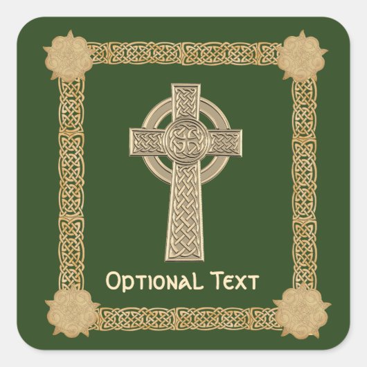 Celtic Cross aangepast Vierkante Sticker (Voorkant)
