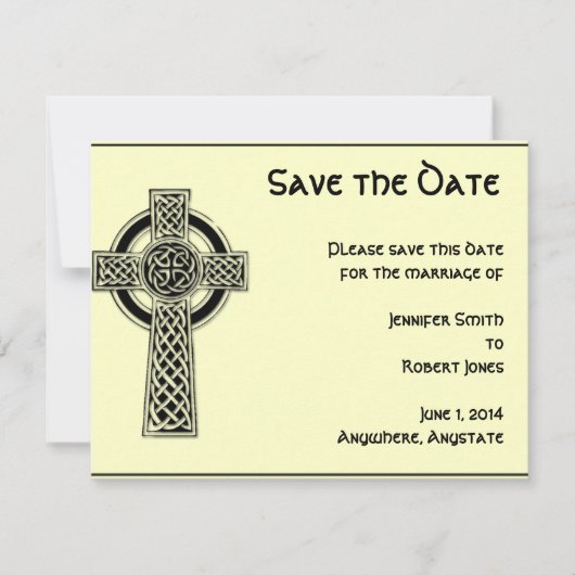 Celtic Cross Black en Mythic Ivory Save the Date (Voorkant)