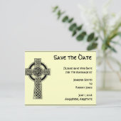 Celtic Cross Black en Mythic Ivory Save the Date (Staand voorkant)
