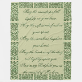 Celtic Cross Blessing Fleece Deken