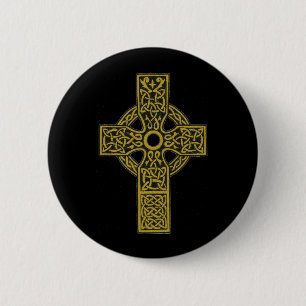 Celtic Cross Buttonnen Ronde Button 5,7 Cm
