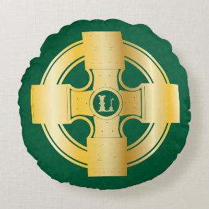 Celtic Cross Celtic Knot Letter L Monogram Rond Kussen