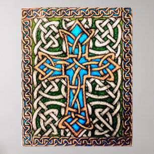 "Celtic Cross Design" - Pen & potlood Poster