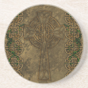 Celtic Cross en Celtic Knots Zandsteen Onderzetter