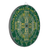 Celtic Cross en Knot Letter D Monogram en Naam Dartbord (Voorkant Links)
