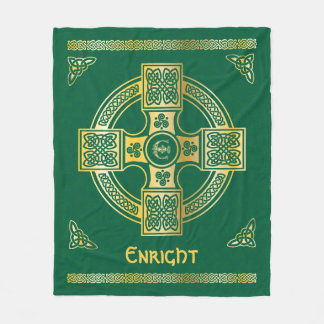 Celtic Cross en Knot Letter E Monogram en Naam Fleece Deken
