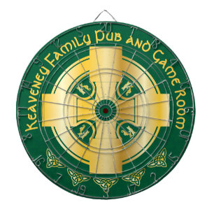 Celtic Cross en Knot Letter K Monogram en Naam Dartbord