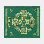 Celtic Cross en Knot Letter L Monogram en Naam Fleece Deken (Voorkant (Horizontaal))