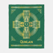 Celtic Cross en Knot Letter Q Monogram en Naam Fleece Deken (Voorkant)