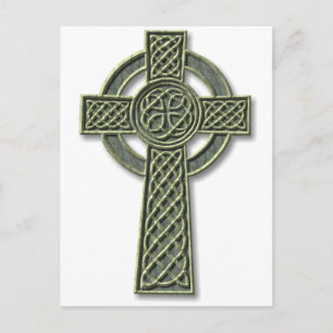 Celtic Cross - Green Stone Briefkaart