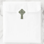 Celtic Cross - Green Stone Ronde Sticker (Tas)