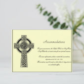 Celtic Cross in Black Mythic Ivory Wedding Insert Informatiekaartje (Staand voorkant)