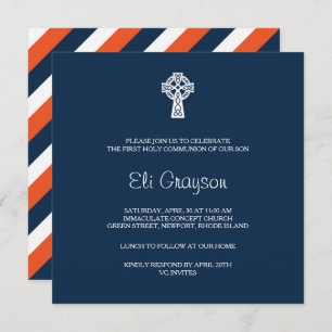 Celtic Cross Invitation - Boy Baptism Kaart