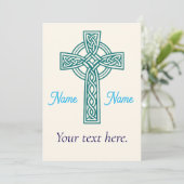 Celtic Cross Invitation Kaart (Staand voorkant)