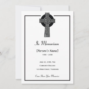 Celtic Cross Memorial Invitation Kaart