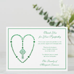 Celtic Cross Rosary Funeral Sympathie Bedankkaart