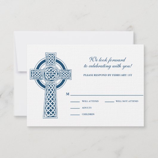 Celtic Cross RSVP-kaart RSVP Kaartje (Voorkant)